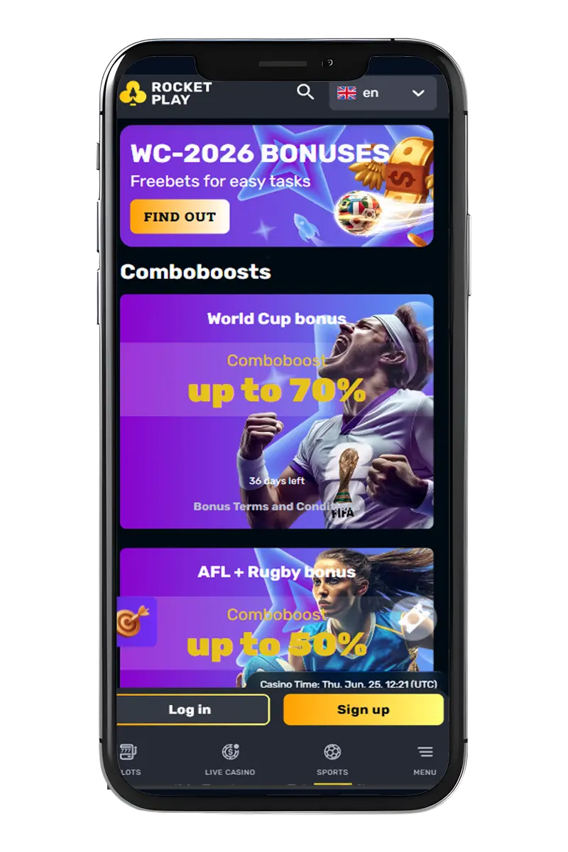 Screenshot of the bonus screen on the phone