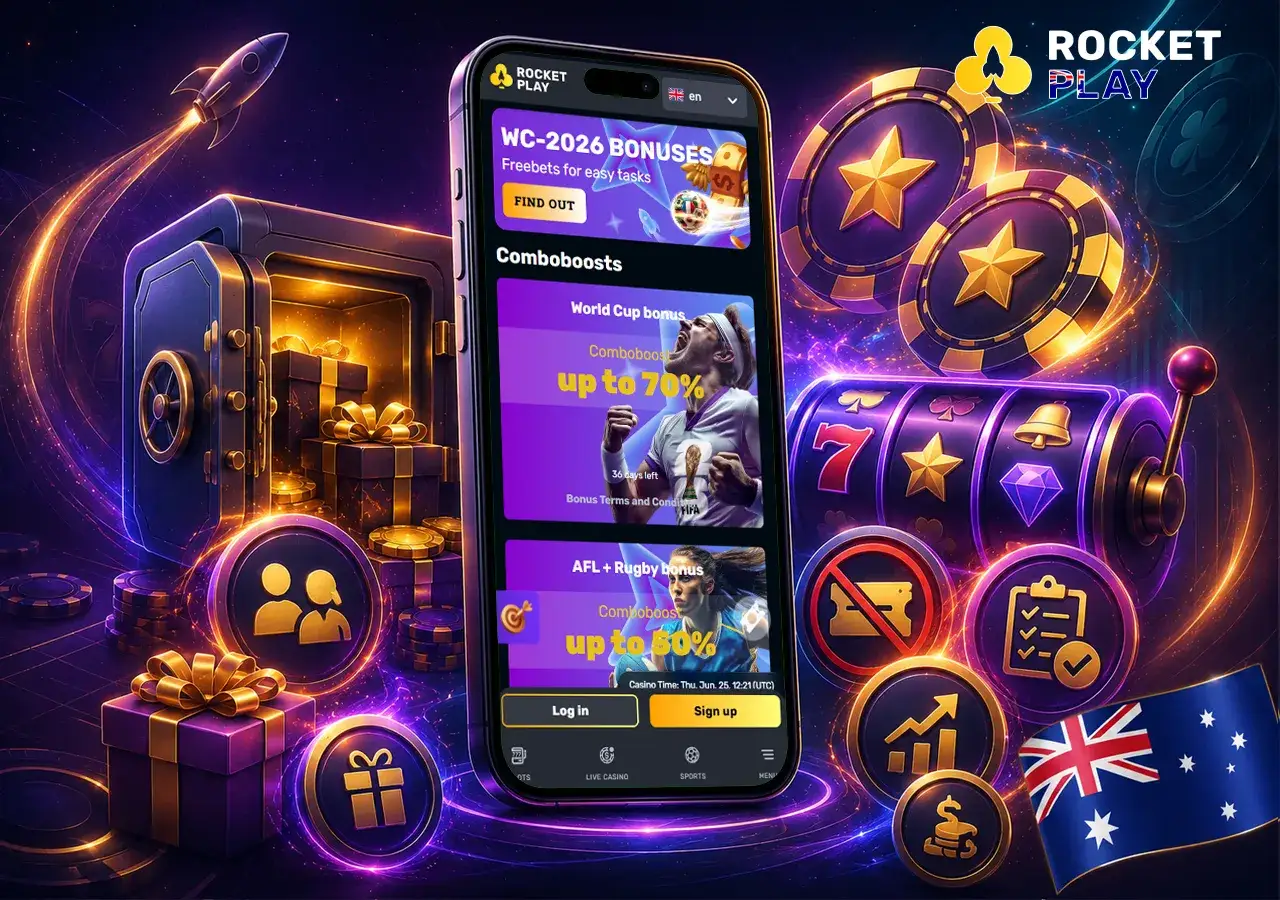 Bonus box visualised as a bright reward vault with free spins and a smooth deposit flow